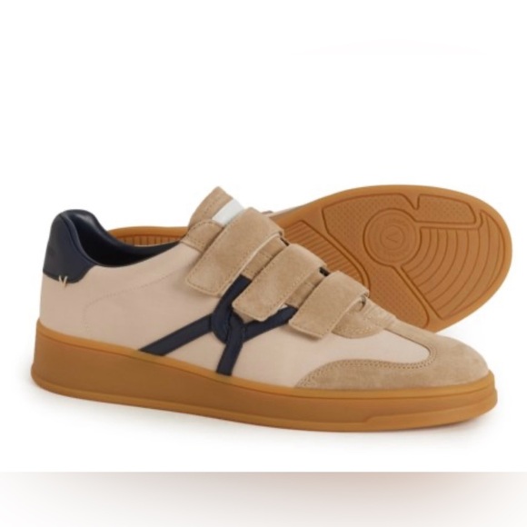 Veronica Beard Reagan Tan and Navy Sneakers - Picture 1 of 5